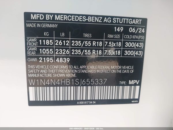 2025 MERCEDES-BENZ GLA 250 4MATIC — I9