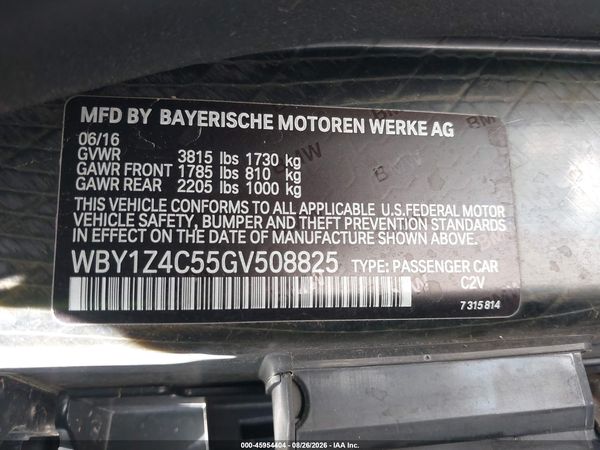 2016 BMW I3 BASE W/RANGE EXTENDER — I9