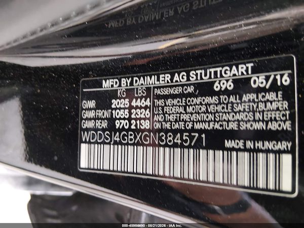 2016 MERCEDES-BENZ CLA 250 4MATIC
