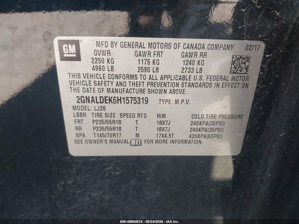 2017 CHEVROLET EQUINOX PREMIER — I9