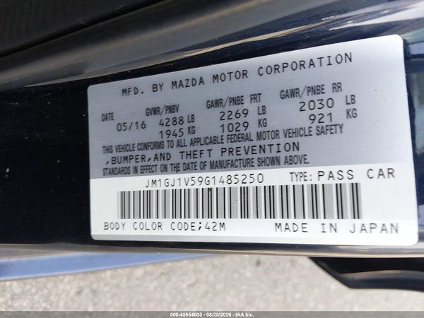 2016 MAZDA MAZDA6 I TOURING