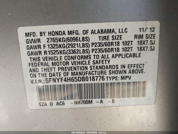 2013 HONDA PILOT EX-L