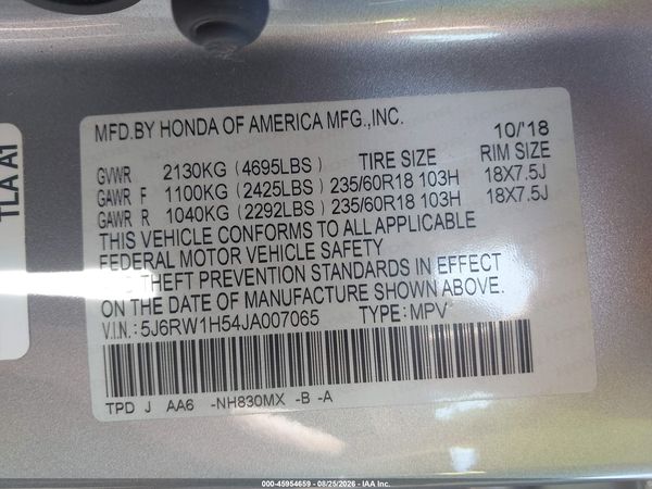 2018 HONDA CR-V EX — I9