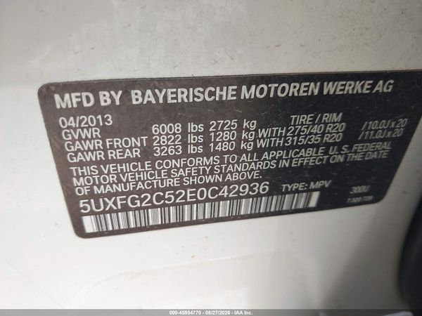2014 BMW X6 XDRIVE35I — I9
