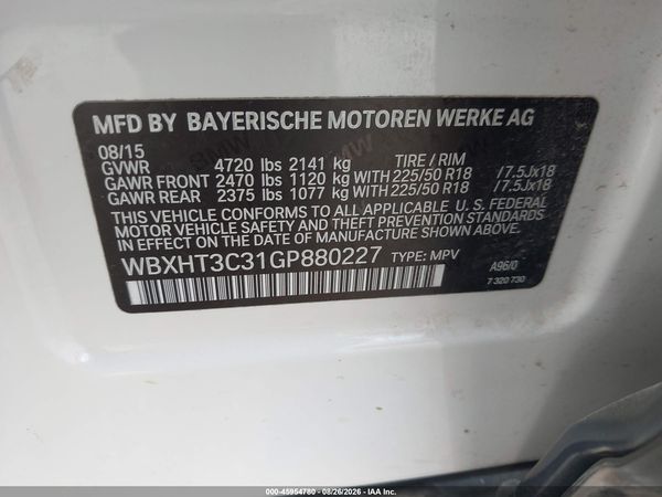 2016 BMW X1 XDRIVE28I — I9