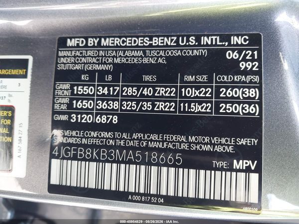 2021 MERCEDES-BENZ AMG GLE 63 S 4MATIC — I9