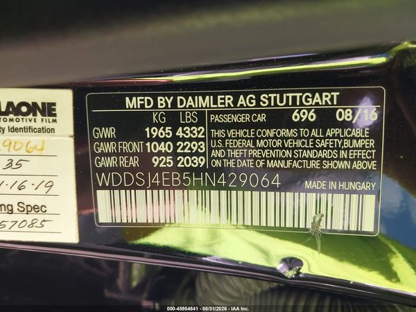 2017 MERCEDES-BENZ CLA 250 CLA250 — I9