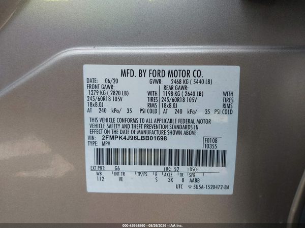 2020 FORD EDGE SEL — I9
