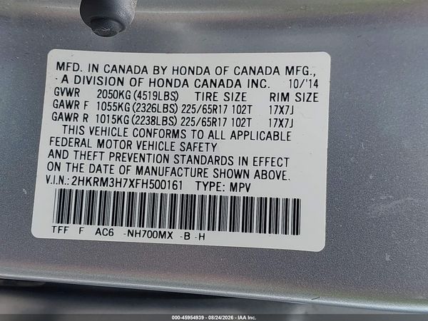2015 HONDA CR-V EX-L