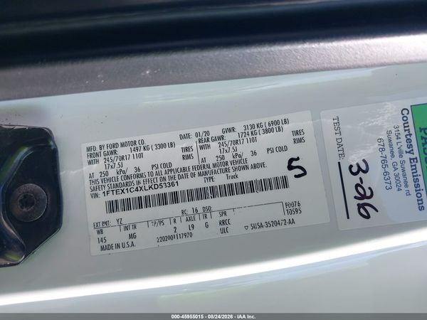 2020 FORD F-150 XLT — I9