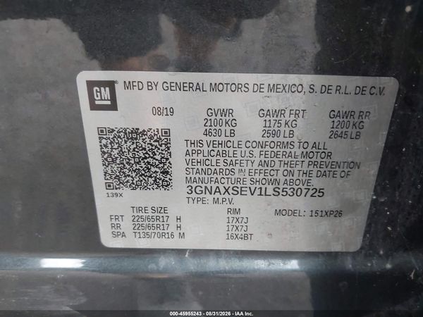 2020 CHEVROLET EQUINOX AWD LS — I9