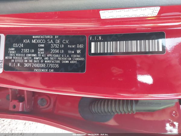 2024 KIA FORTE LXS