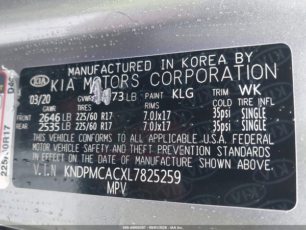 2020 KIA SPORTAGE LX — I9