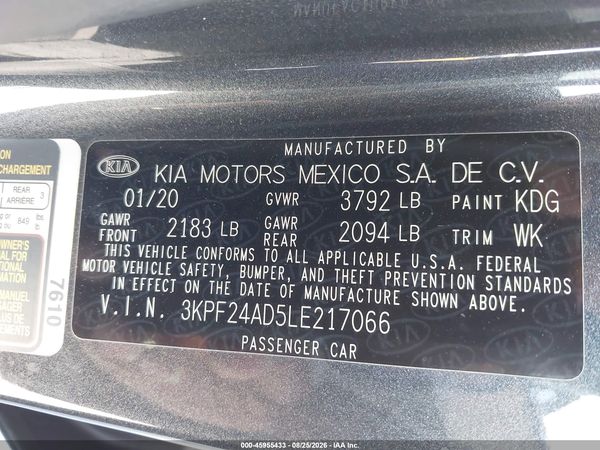 2020 KIA FORTE LXS