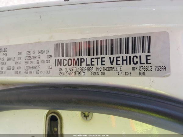 2016 RAM 3500 CHASSIS TRADESMAN/SLT/LARAMIE