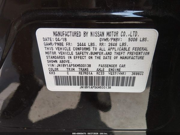 2019 INFINITI Q70 3.7 LUXE — I9