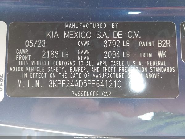 2023 KIA FORTE LXS — I9