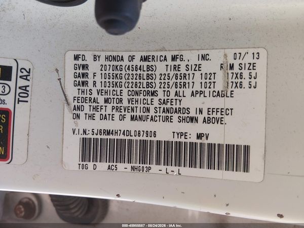 2013 HONDA CR-V EX-L