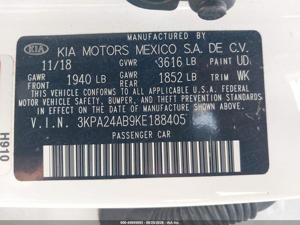 2019 KIA RIO S