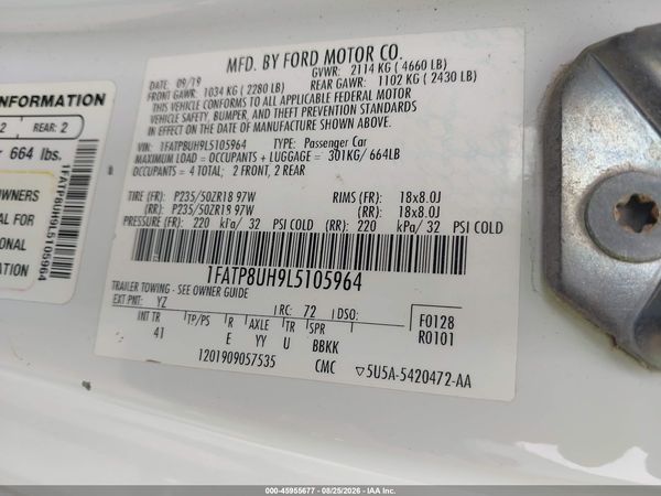 2020 FORD MUSTANG ECOBOOST PREMIUM — I9