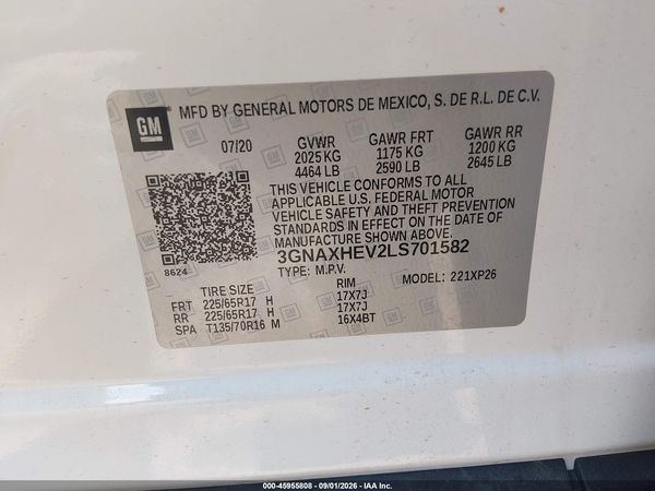 2020 CHEVROLET EQUINOX FWD LS — I9