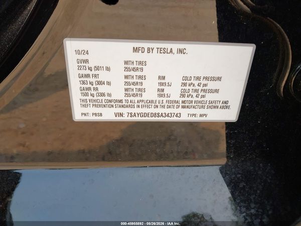 2025 TESLA MODEL Y — I9