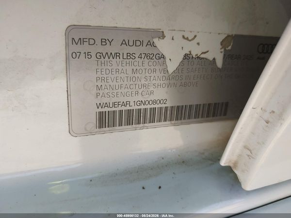 2016 AUDI A4 PREMIUM PLUS