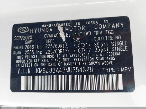 2021 HYUNDAI TUCSON VALUE