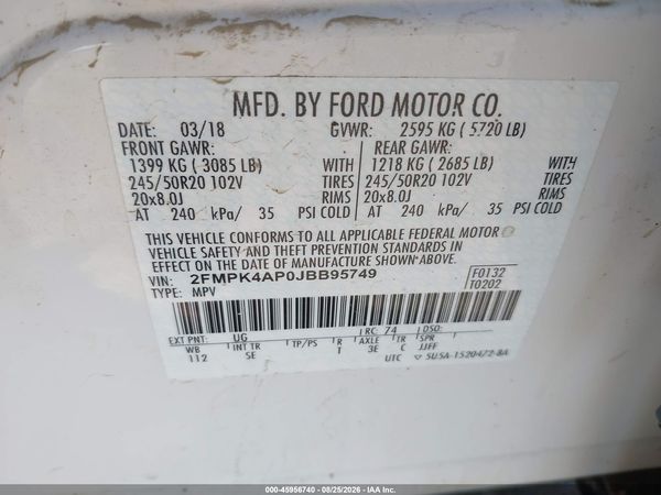 2018 FORD EDGE SPORT