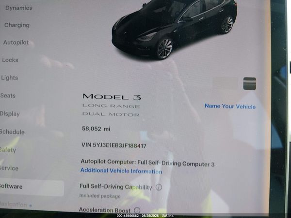 2018 TESLA MODEL 3 LONG RANGE/PERFORMANCE