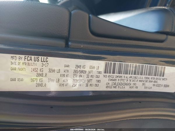 2017 JEEP GRAND CHEROKEE ALTITUDE