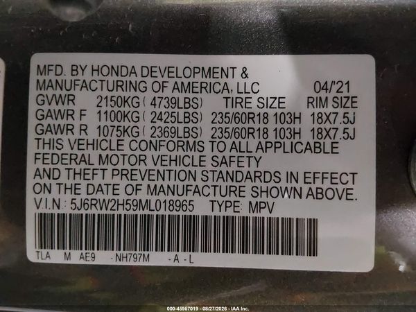 2021 HONDA CR-V AWD EX