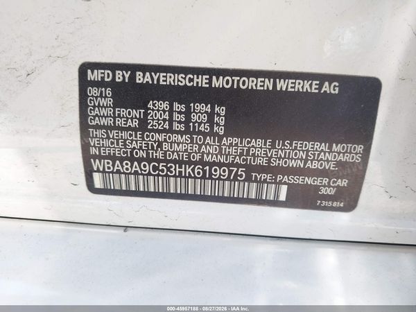 2017 BMW 320I — I9