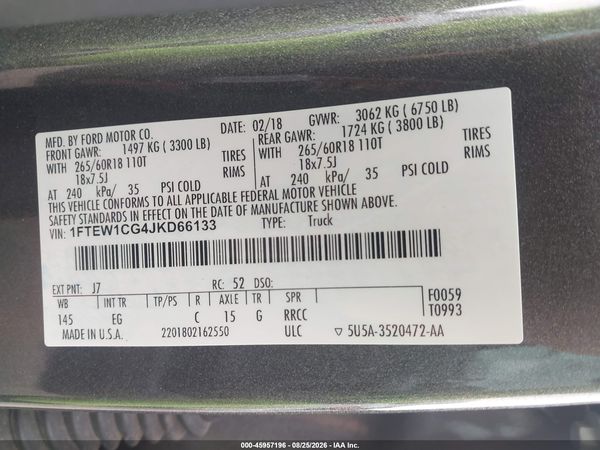 2018 FORD F-150 LARIAT