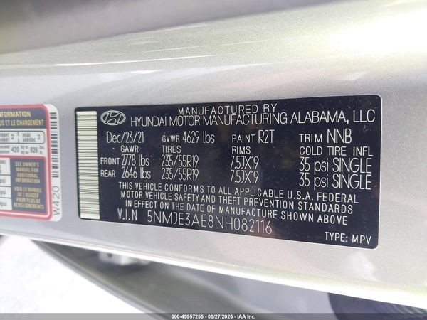2022 HYUNDAI TUCSON LIMITED — I9