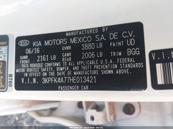 2017 KIA FORTE LX