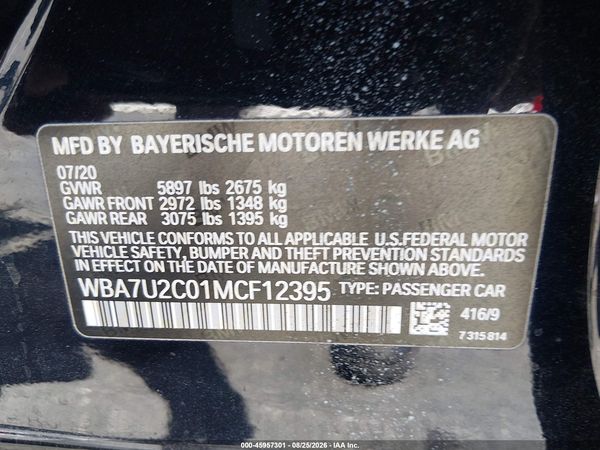 2021 BMW 750I XDRIVE