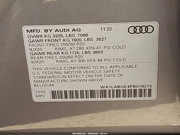 2023 AUDI E-TRON PREMIUM PLUS QUATTRO — I9