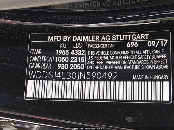 2018 MERCEDES-BENZ CLA 250 CLA250