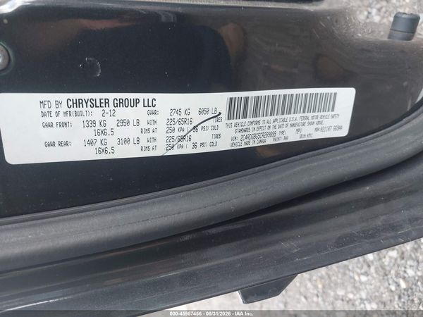 2012 DODGE GRAND CARAVAN SE/AVP