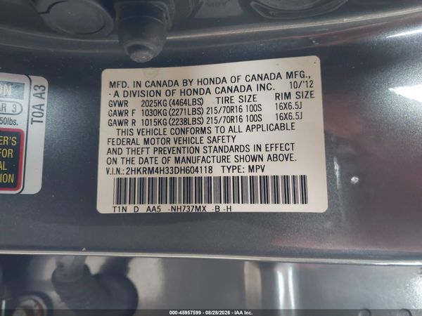 2013 HONDA CR-V LX — I9