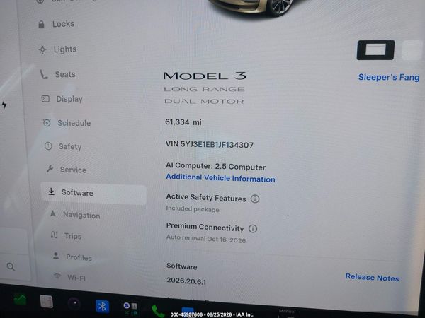 2018 TESLA MODEL 3 LONG RANGE/PERFORMANCE
