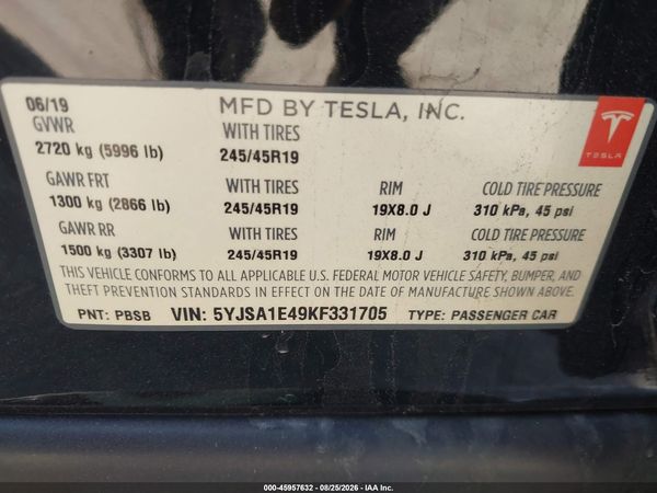 2019 TESLA MODEL S