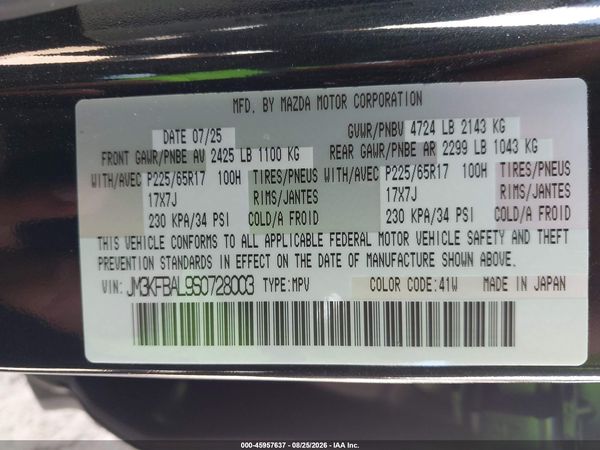 2025 MAZDA CX-5 2.5 S