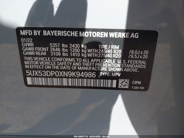 2022 BMW X3 XDRIVE30I