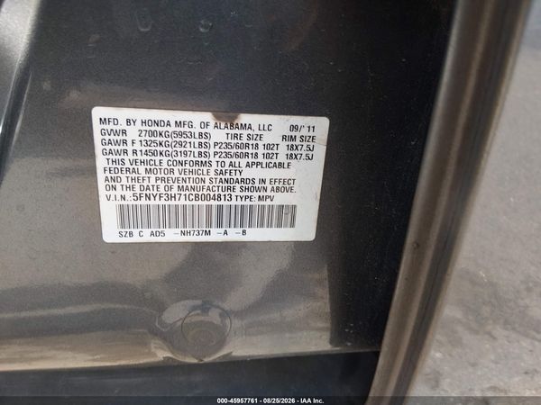 2012 HONDA PILOT EX-L