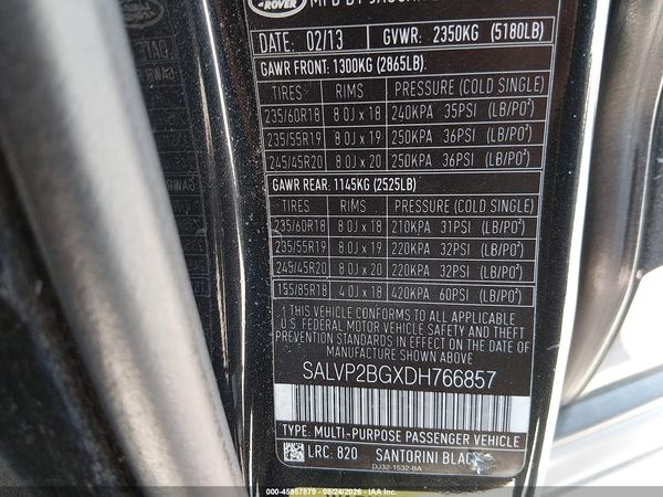 2013 LAND ROVER RANGE ROVER EVOQUE