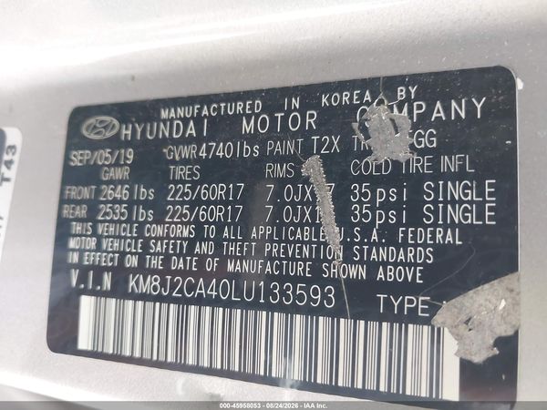 2020 HYUNDAI TUCSON SE