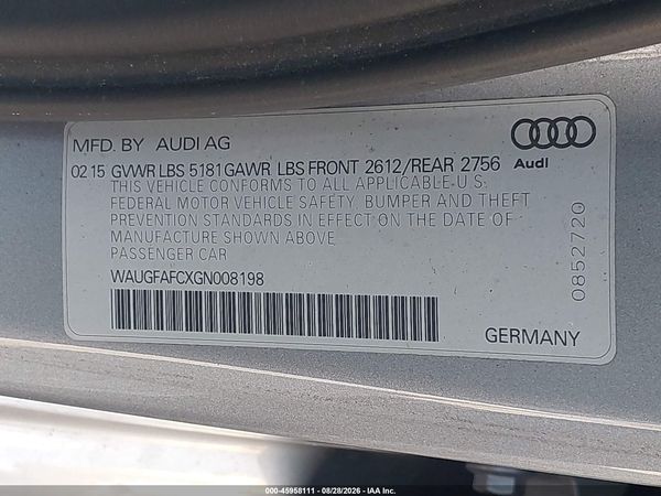2016 AUDI A6 2.0T PREMIUM PLUS