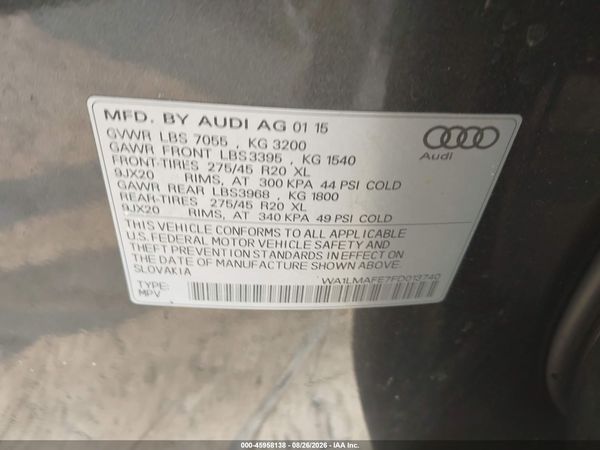 2015 AUDI Q7 3.0 TDI PREMIUM — I9
